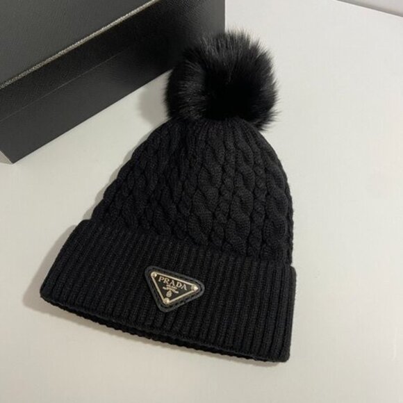 Prada Women’s Black Winter Beanie - Picture 1 of 4